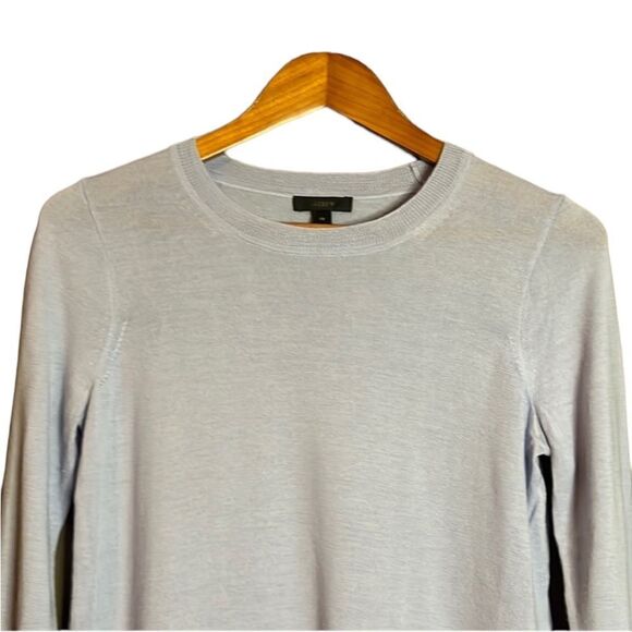 J. Crew 100%‎ Merino Wool Sweater in Faded Peri Blue | Soft Tie-Side Knit - Picture 2 of 11
